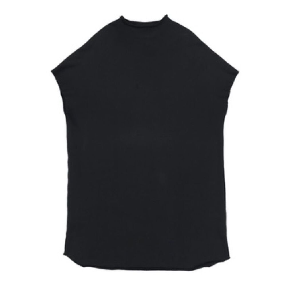 NEW Frank & Eileen Funnel Neck Dress Triple Fleece Black Minimal Boho Lagenlook